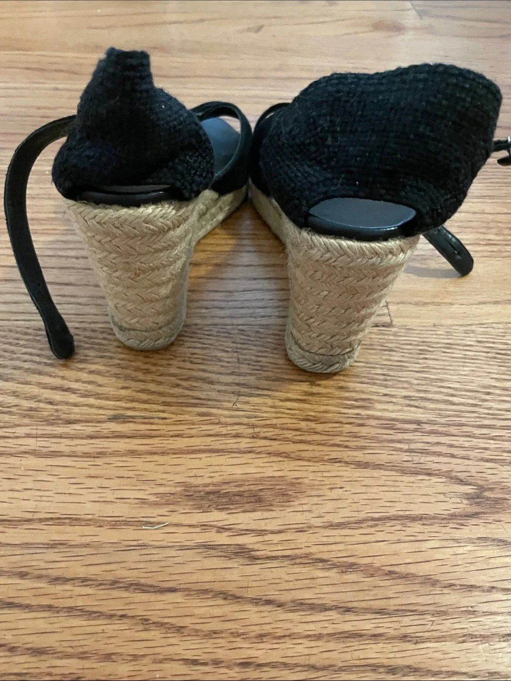 Black Women's Open-Toe Ankle-Strap Wedge Sandals